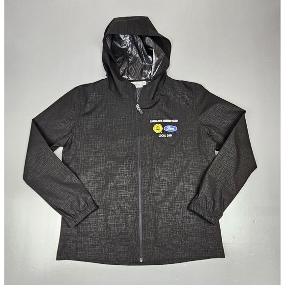 Ford Motor Company Jacket Mens Medium Black Hooded Local 249 AKWA Made‎ In USA - Picture 1 of 6